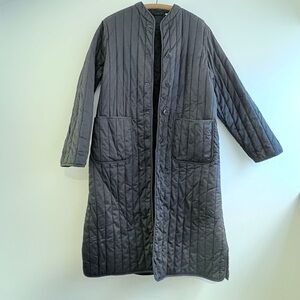 UNIQLO x Ines de La Fressange collab quilted black coat, size L